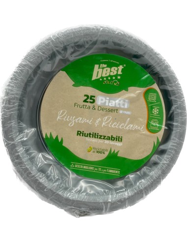 the best 25 piatti plastica riutilizzabili - dessert diametro 17cm - argento: tuttocasashop.live: carta & monouso