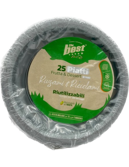 the best 25 piatti plastica riutilizzabili - dessert diametro 17cm - argento: tuttocasashop.live: carta & monouso