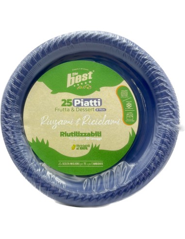 the best 25 piatti plastica riutilizzabili - dessert diametro 17cm - blu: tuttocasashop.live: carta & monouso