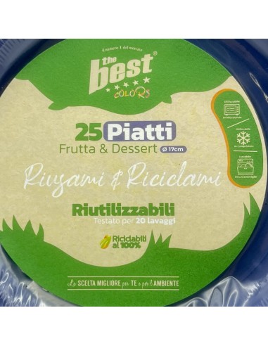 the best 25 piatti plastica riutilizzabili - dessert diametro 17cm - blu: tuttocasashop.live: carta & monouso