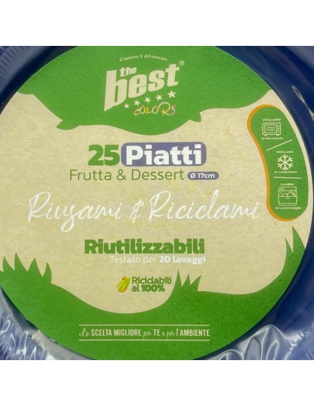 the best 25 piatti plastica riutilizzabili - dessert diametro 17cm - blu: tuttocasashop.live: carta & monouso