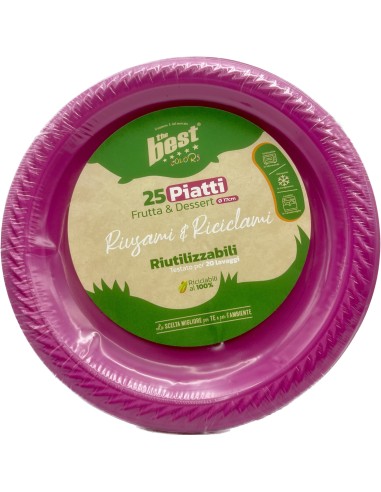 the best 25 piatti plastica riutilizzabili - dessert diametro 17cm - fucsia: tuttocasashop.live: carta & monouso