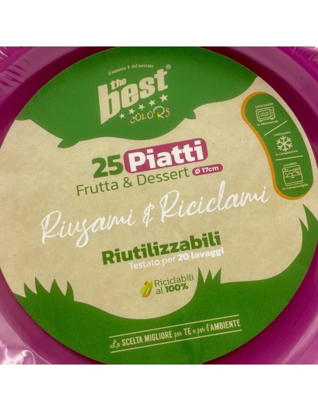 the best 25 piatti plastica riutilizzabili - dessert diametro 17cm - fucsia: tuttocasashop.live: carta & monouso