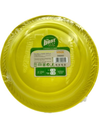 the best 25 piatti plastica riutilizzabili - dessert diametro 17cm - giallo: tuttocasashop.live: carta & monouso