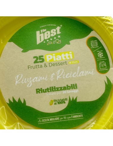 the best 25 piatti plastica riutilizzabili - dessert diametro 17cm - giallo: tuttocasashop.live: carta & monouso