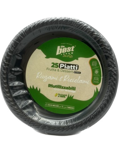 the best 25 piatti plastica riutilizzabili - dessert diametro 17cm - nero: tuttocasashop.live: carta & monouso