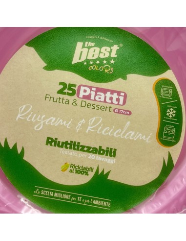 the best 25 piatti plastica riutilizzabili - dessert diametro 17cm - rosa: tuttocasashop.live: carta & monouso