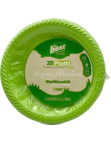 the best 25 piatti plastica riutilizzabili - dessert diametro 17cm - verde: tuttocasashop.live: carta & monouso