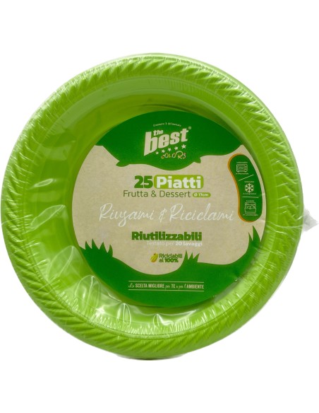 the best 25 piatti plastica riutilizzabili - dessert diametro 17cm - verde: tuttocasashop.live: carta & monouso