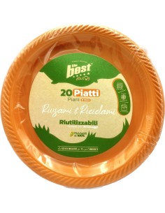 the best 20 piatti plastica riutilizzabili - piani diametro 22cm - arancio: tuttocasashop.live: carta & monouso