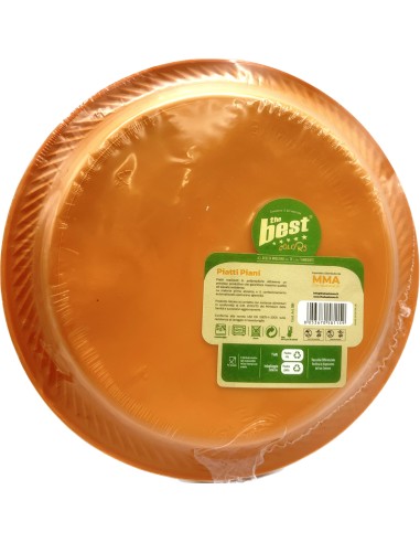 the best 20 piatti plastica riutilizzabili - piani diametro 22cm - arancio: tuttocasashop.live: carta & monouso