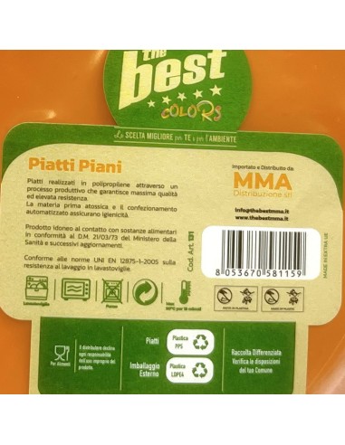 the best 20 piatti plastica riutilizzabili - piani diametro 22cm - arancio: tuttocasashop.live: carta & monouso
