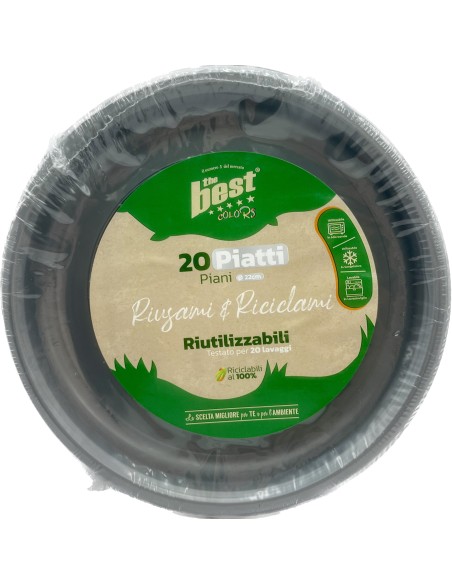 the best 20 piatti plastica riutilizzabili - piani diametro 22cm - argento: tuttocasashop.live: carta & monouso
