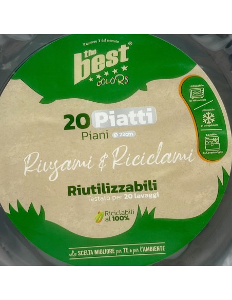 the best 20 piatti plastica riutilizzabili - piani diametro 22cm - argento: tuttocasashop.live: carta & monouso