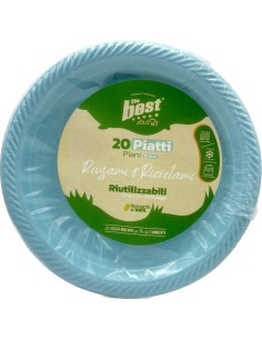 the best 20 piatti plastica riutilizzabili - piani diametro 22cm - azzurro: tuttocasashop.live: carta & monouso