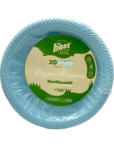 the best 20 piatti plastica riutilizzabili - piani diametro 22cm - azzurro: tuttocasashop.live: carta & monouso