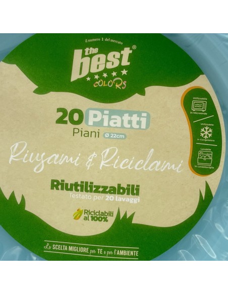 the best 20 piatti plastica riutilizzabili - piani diametro 22cm - azzurro: tuttocasashop.live: carta & monouso