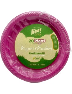the best 20 piatti plastica riutilizzabili - piani diametro 22cm - fucsia: tuttocasashop.live: carta & monouso