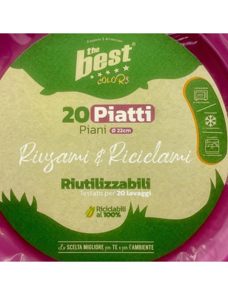 the best 20 piatti plastica riutilizzabili - piani diametro 22cm - fucsia: tuttocasashop.live: carta & monouso