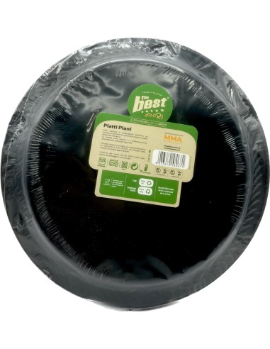 the best 20 piatti plastica riutilizzabili - piani diametro 22cm - nero: tuttocasashop.live: carta & monouso
