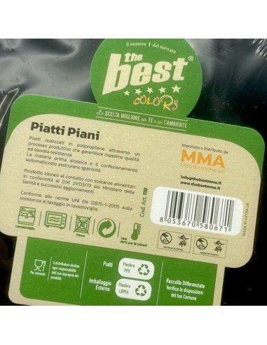 the best 20 piatti plastica riutilizzabili - piani diametro 22cm - nero: tuttocasashop.live: carta & monouso