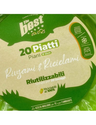 the best 20 piatti plastica riutilizzabili - piani diametro 22cm - verde: tuttocasashop.live: carta & monouso