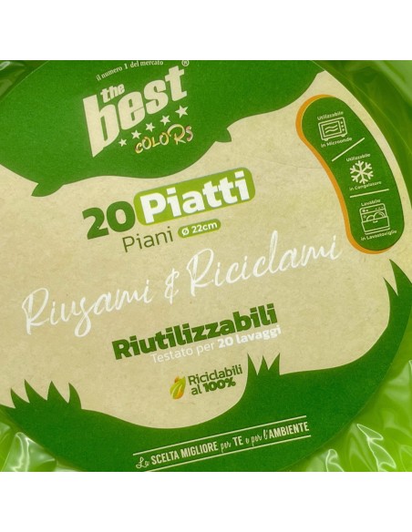 the best 20 piatti plastica riutilizzabili - piani diametro 22cm - verde: tuttocasashop.live: carta & monouso
