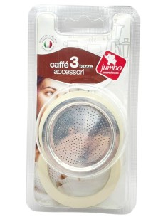 set ricambi per moka 3 tazze - filtro + 2 guarnizioni: tuttocasashop.live: altro - bazar