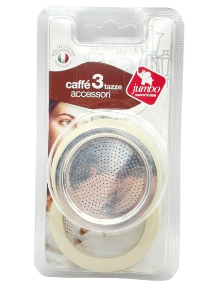 set ricambi per moka 3 tazze - filtro + 2 guarnizioni: tuttocasashop.live: altro - bazar