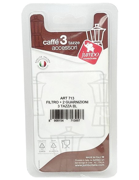 set ricambi per moka 3 tazze - filtro + 2 guarnizioni: tuttocasashop.live: altro - bazar