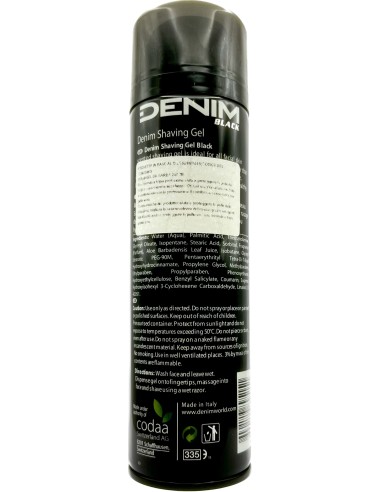 denim shaving gel - schiuma da barba gel - 200ml - black: tuttocasashop.live: igiene e cura della persona