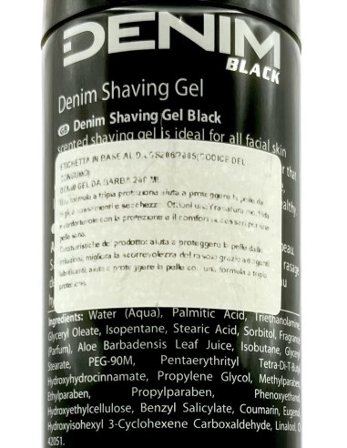 denim shaving gel - schiuma da barba gel - 200ml - black: tuttocasashop.live: igiene e cura della persona