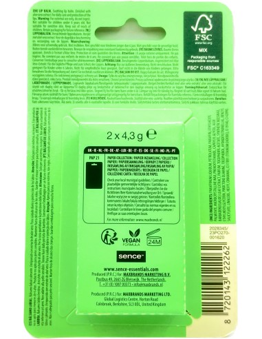 sence lip balm - 2 stick protettivo labbra da 4.3g - aloe vera: tuttocasashop.live: igiene e cura della persona