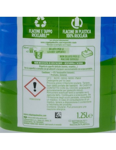 ajax pavimenti detergente liquido - 1250ml - classico: tuttocasashop.live: pulizia e cura della casa