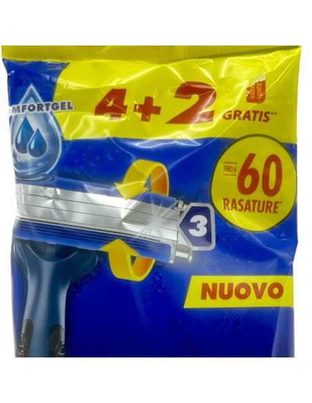 gillette blue 3 - 6 rasoi con testina oscillante lubrificante a tripla lama: tuttocasashop.live: igiene e cura della persona