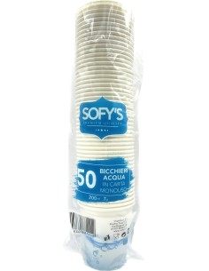 sofys bicchieri in cartoncino - 165ml - 50 pezzi - bianco: tuttocasashop.live: carta & monouso
