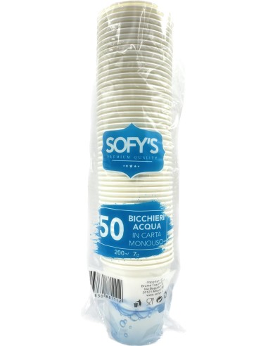 sofys bicchieri in cartoncino - 165ml - 50 pezzi - bianco: tuttocasashop.live: carta & monouso