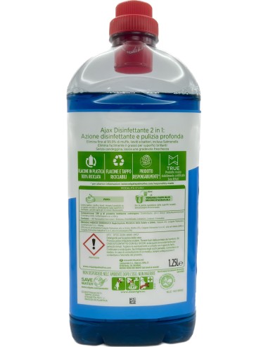 ajax pavimenti detergente liquido - 1250ml - disinfettante: tuttocasashop.live: pulizia e cura della casa