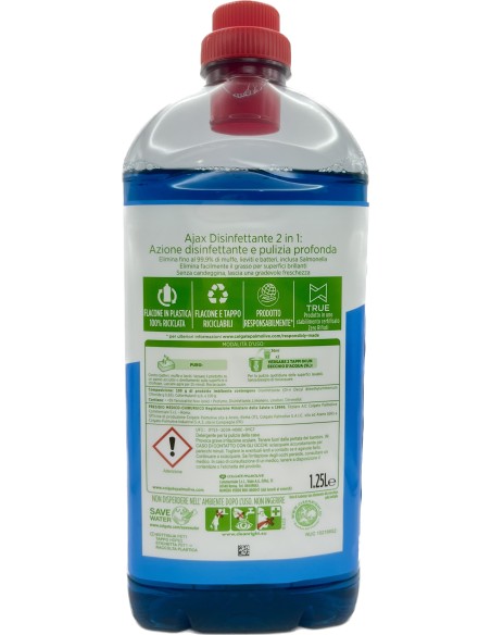 ajax pavimenti detergente liquido - 1250ml - disinfettante: tuttocasashop.live: pulizia e cura della casa