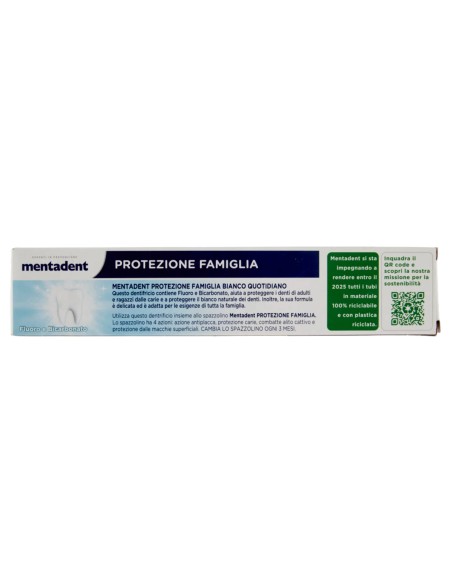 mentadent dentifricio 75ml - protezione famiglia - bianco quotidiano: tuttocasashop.live: igiene e cura della persona