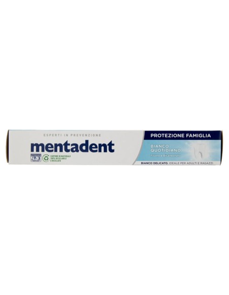 mentadent dentifricio 75ml - protezione famiglia - bianco quotidiano: tuttocasashop.live: igiene e cura della persona