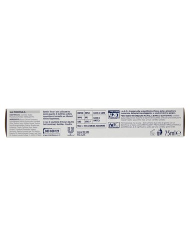 mentadent dentifricio 75ml - protezione famiglia - bianco quotidiano: tuttocasashop.live: igiene e cura della persona