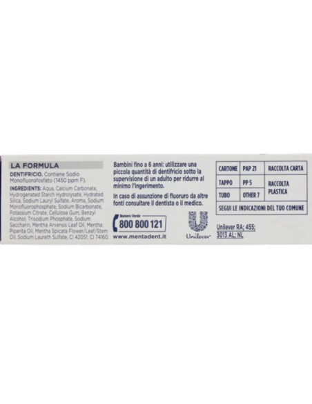 mentadent dentifricio 75ml - protezione famiglia - bianco quotidiano: tuttocasashop.live: igiene e cura della persona