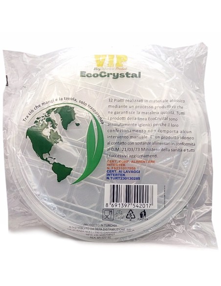 vip 12 piatti pizza in plastica riutilizzabili diametro 33cm - trasparenti: tuttocasashop.live: carta & monouso