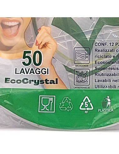 vip 12 piatti pizza in plastica riutilizzabili diametro 33cm - trasparenti: tuttocasashop.live: carta & monouso