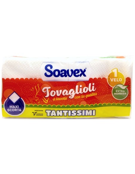 soavex tantissimi 170 tovaglioli da tavola in carta monovelo bianchi 30x33cm: tuttocasashop.live: carta & monouso