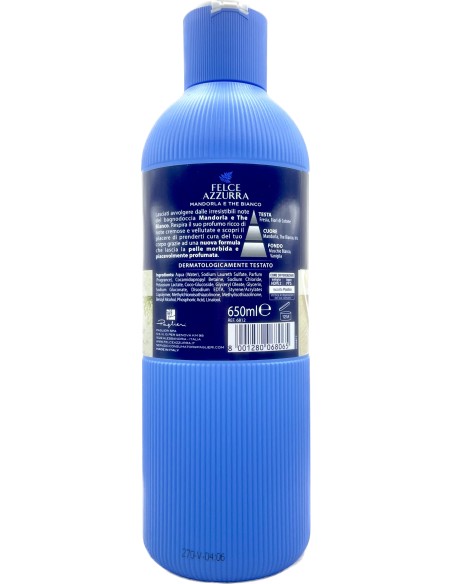 felce azzurra bagnoschiuma 650ml - mandorla e the bianco - avvolgente: tuttocasashop.live: igiene e cura della persona