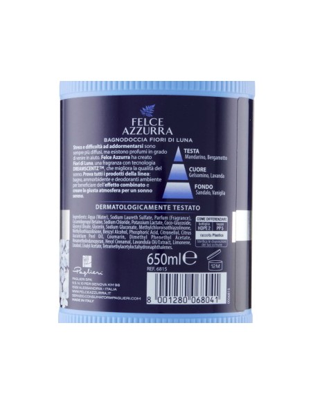 felce azzurra bagnoschiuma 650ml - fiori di luna - essenza rilassante: tuttocasashop.live: igiene e cura della persona