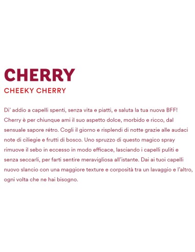 bellery shampoo secco spray 200ml - cherry - cheeky cherry: tuttocasashop.live: igiene e cura della persona