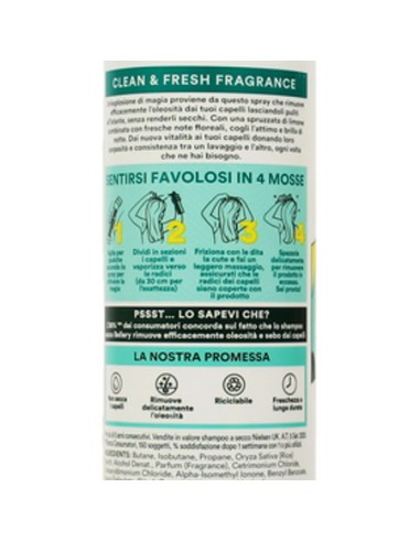 bellery shampoo secco spray 200ml - original - classic fresh: tuttocasashop.live: igiene e cura della persona